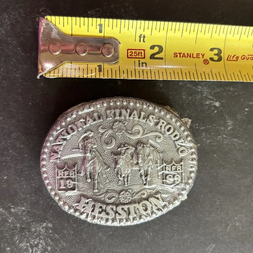 Hesston 1989 Silver Youth National Finals Rodeo Commemorative Series Belt Buckle